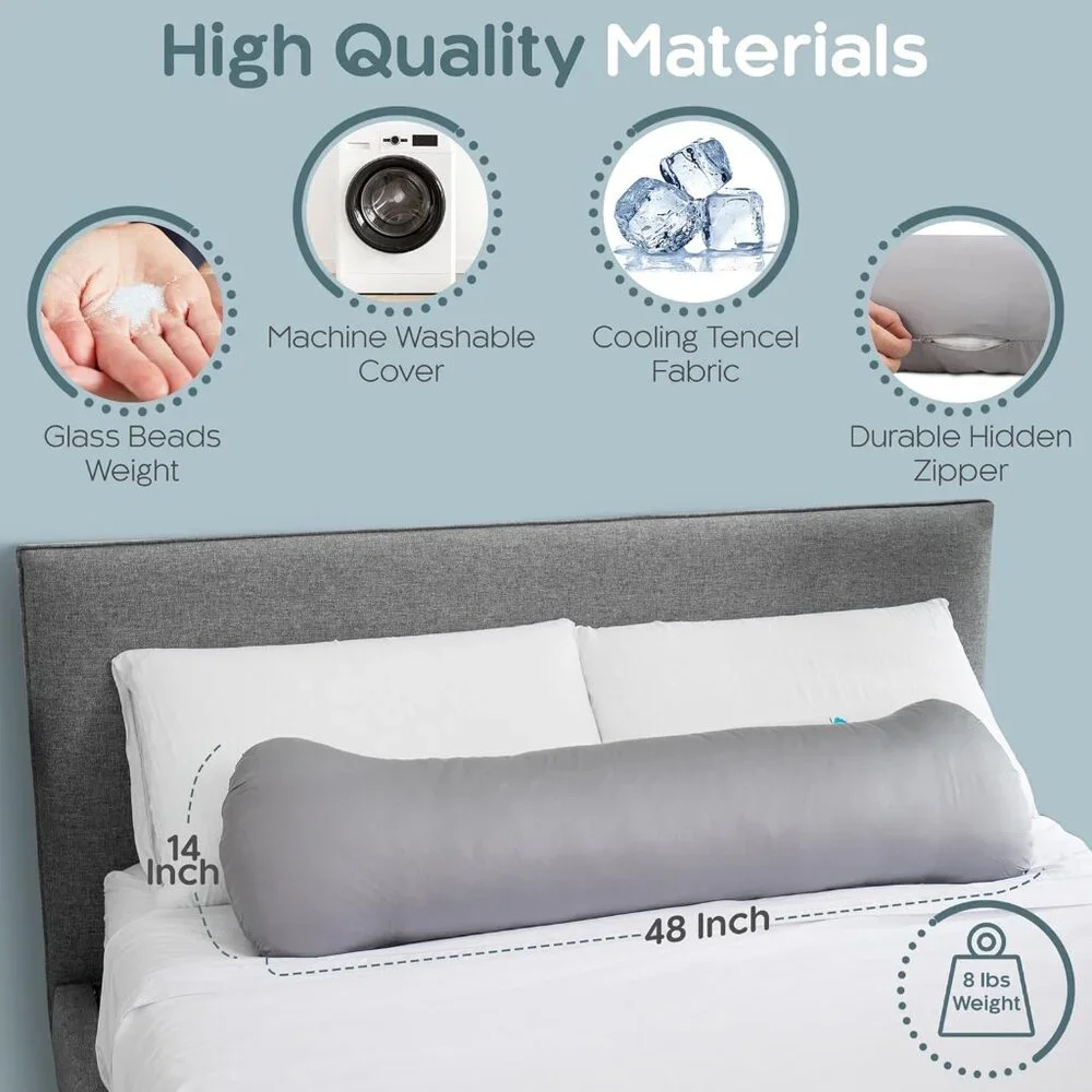 Ultra Soft 100% Tencel Body Pillowcase with Zipper - Ideal for Hot Sleepers - Picture 4 of 6